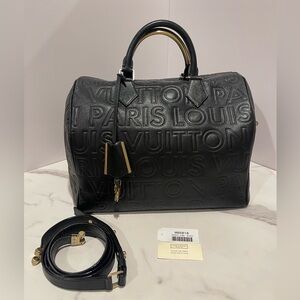 SOLD-Louis Vuitton Embossed Leather Speedy Cube 30